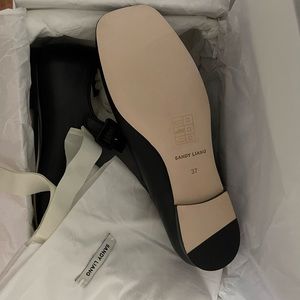 Sandy Liang Mary Jane Pointe ballet flats size 37 in black leather